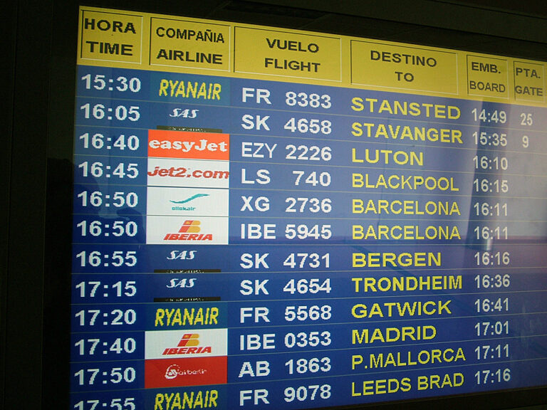 Avgangstavle - Alicante Airport - Spania