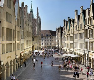 Gateparti fra den gamle kultur og handelsbyen Münster i  Nordrhein-Westfalen (bildekilde: muenster.de)