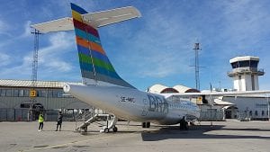 BRA`s nya ATR-flygplan på Visby flygplats. (källa: flygbra.se)