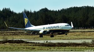 Ryanairlanding på Haugesund lufthavn Karmøy
