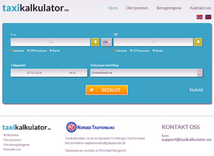 Screenshot - Taxikalkulator.no