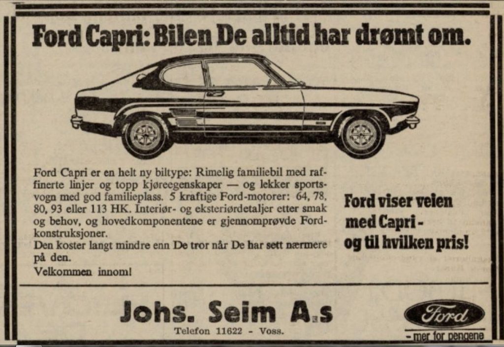 Ford Capri 50 år - 1969 -2019