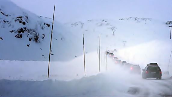 NAF - Bilkjøring - Snøfokk - Fjellovergang - Vinterføre