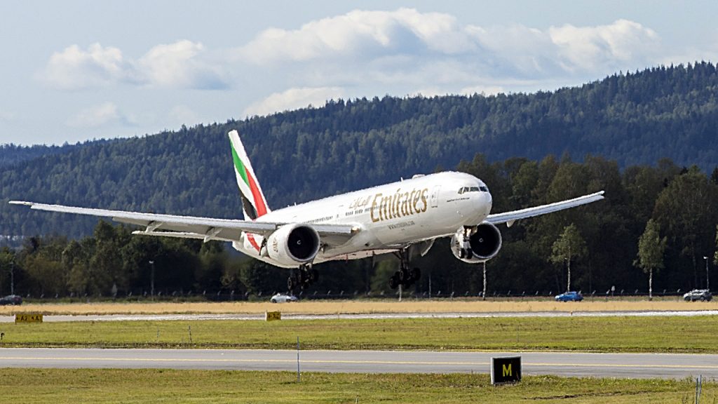 Emirates Game Changer lander på Oslo Lufthavn - 2. september 2019