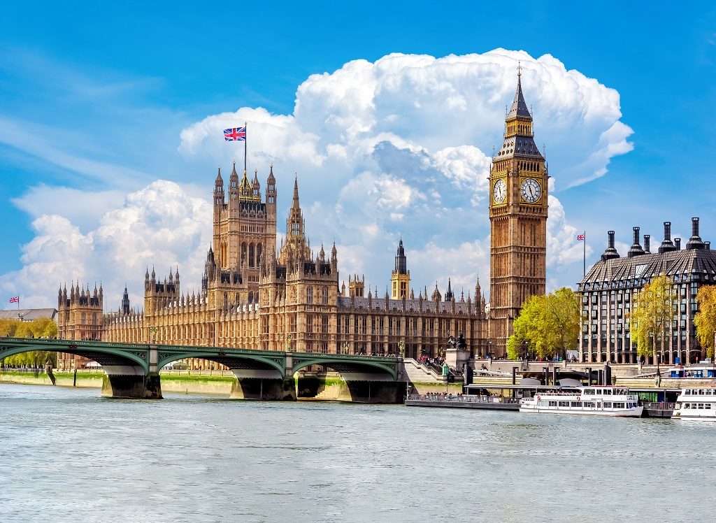 London - Themsen- Parlamentet - Big Ben - Ticket 