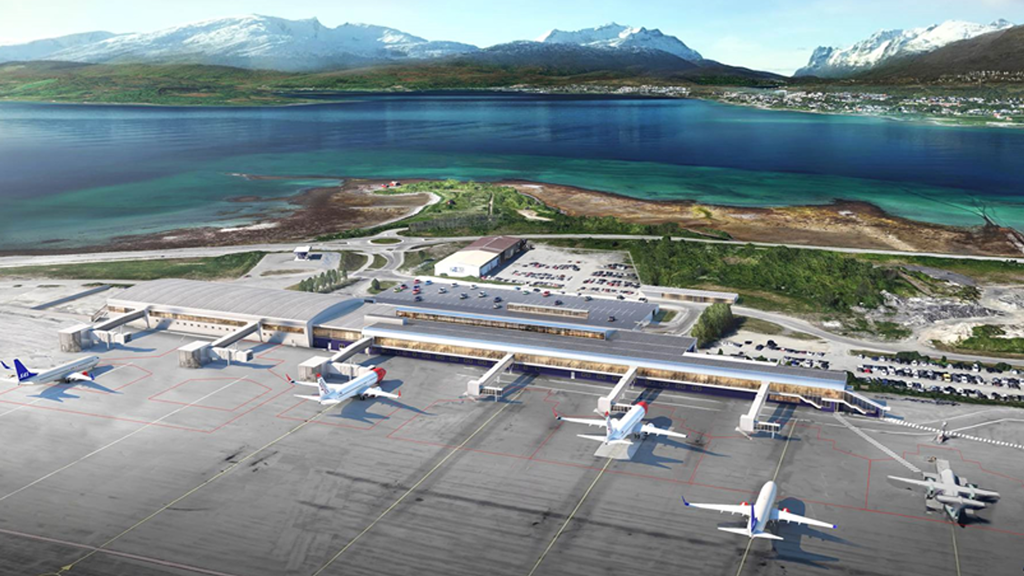 Nye Tromsø lufthavn - flyplassutbygging - Illustrasjon - Avinor