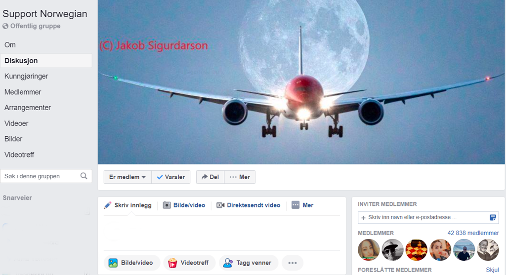 Skjermdump - Support Norwegian - Facebookaksjon - 2020