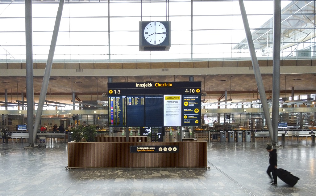 Oslo lufthavn Gardermoen 28 April 2020
