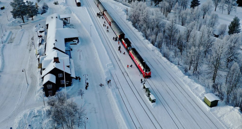 Snø - vinter - inlandsbanan - Sverige -
