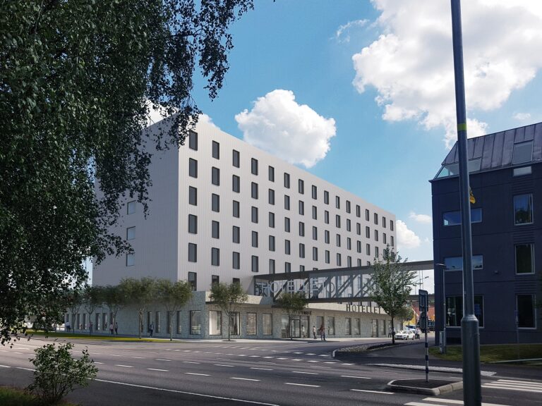 3D illustration Gekås hotell - Ullared - Sverige