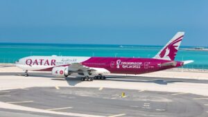 Qatar Airways - Boeing 777 - Spesial livery - dekorasjon - Fotball VM - 2022