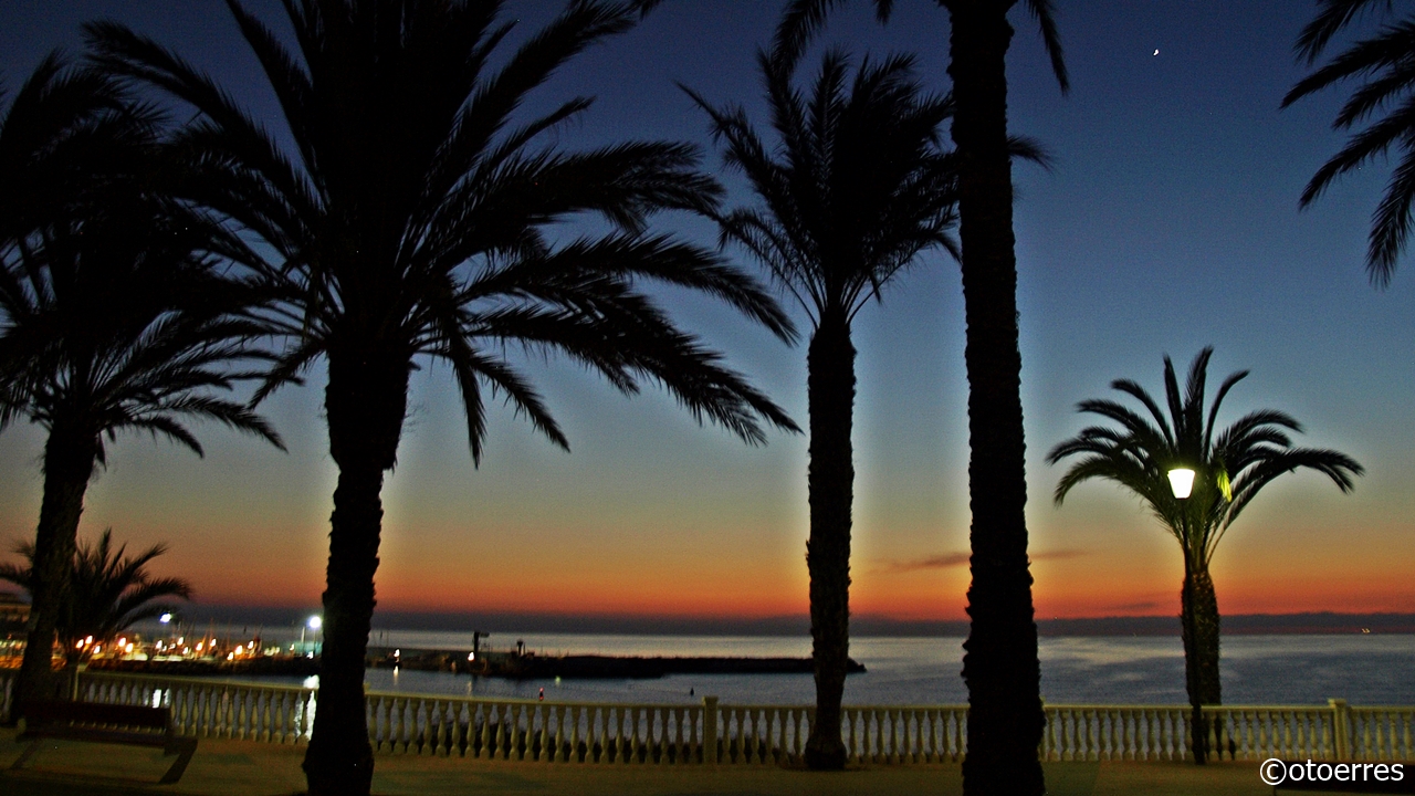 Soloppgang - Middelhavet - Playa Torre de la Horadada - Costa Blanca - Spania