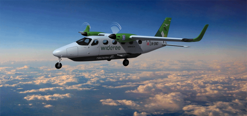Bildestrøm - Tecnam P-Volt - El-fly - Widerøe