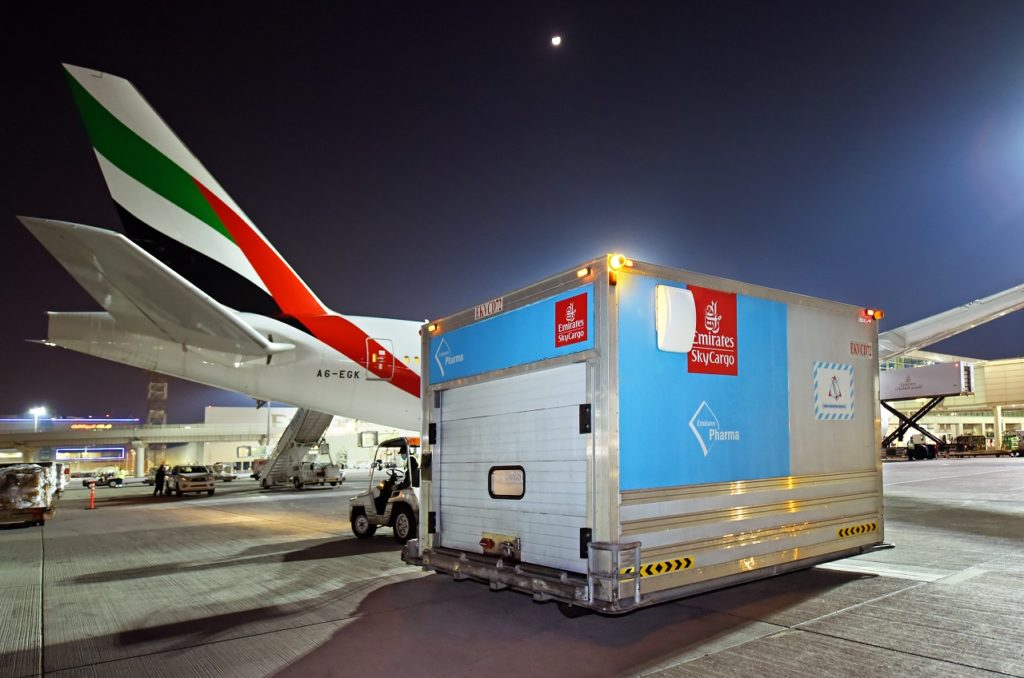 Emirates SkyCargo - Container - Vaksine - Boeing 777F