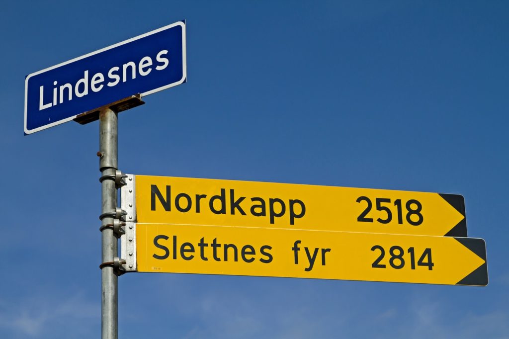 Veiskilt - Lindesnes - Nordkapp - Sommer 2021 - Leading Web Solutions