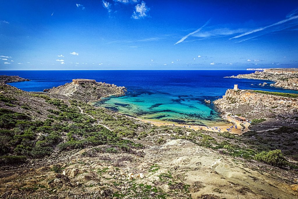 Ghajn Tuffieha bukt - Malta - Middelhavet