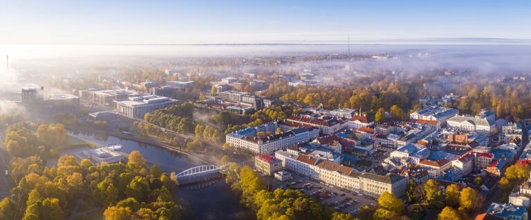 Dronebilde - Gamlebyen - Tartu - Dorpat - Estland