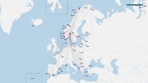 Norwegian - Rutekart - Destinasjoner - Sommeren 2021