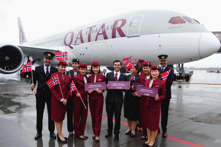 Qatar Airways - 10 år på Oslo - Doha - Besetning - Boeing 787 Dreaminer