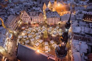 Tallinn - Julemarked - Rådhusplassen - Gamleby - Vana Linn - Fugleperspektiv - Estland