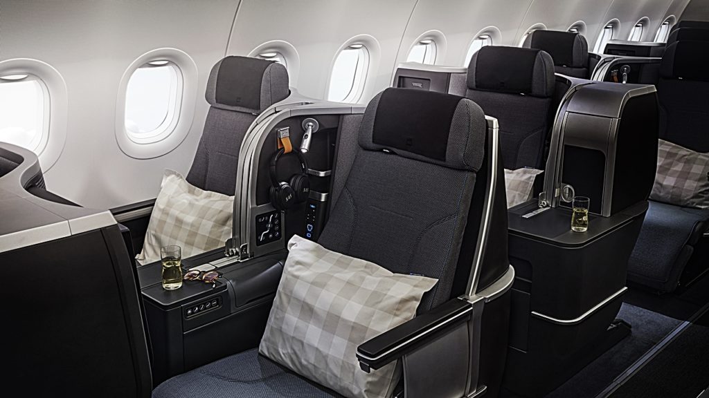 Business Class seating - SAS - A321 Long Range - Rutestart - Desember 2021