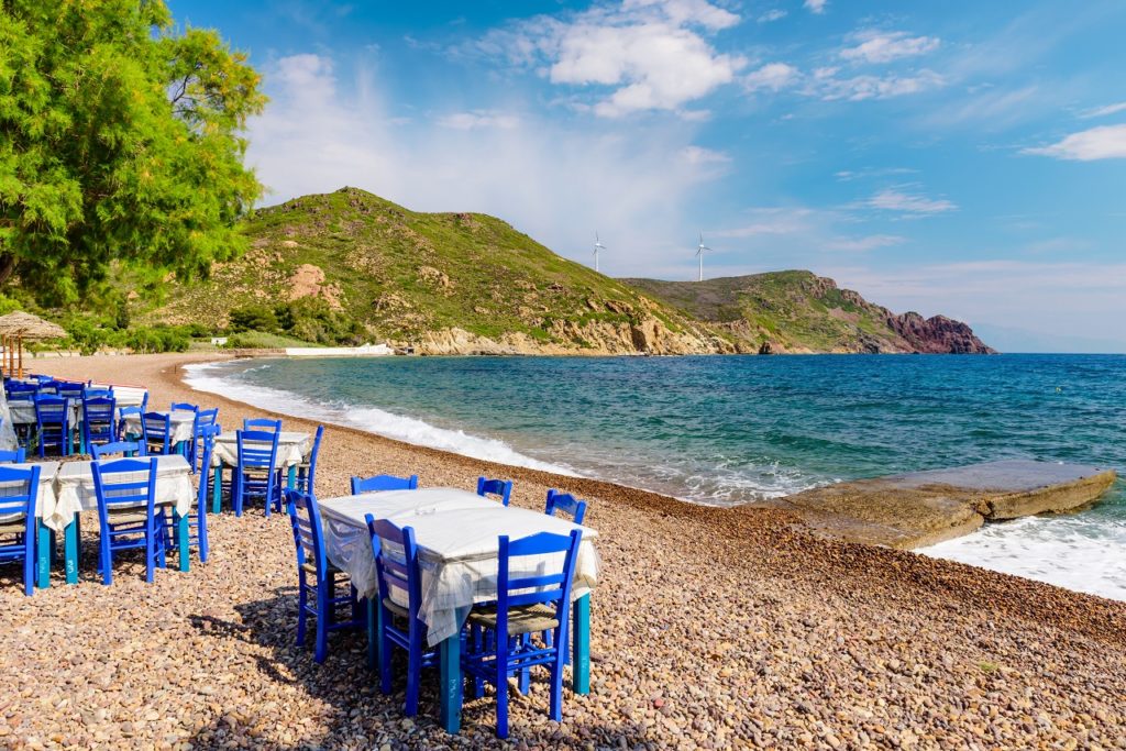 Tradisjonell Gresk taverna - Strand - Lambi Beach - Patmos - Hellas - Apollo