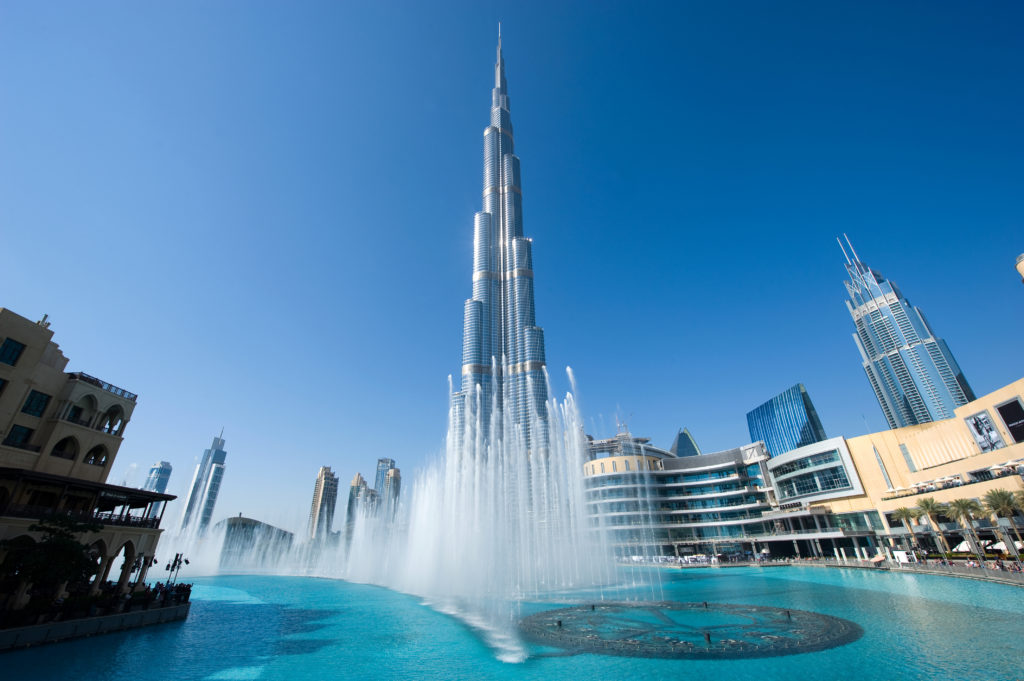 Vannfontener - Burj Khalifa - Dubai - Forente arabiske emirater - UAE