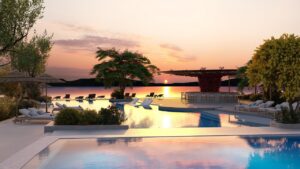 Solnedgang - Pool - W Costa Navarino - Hellas