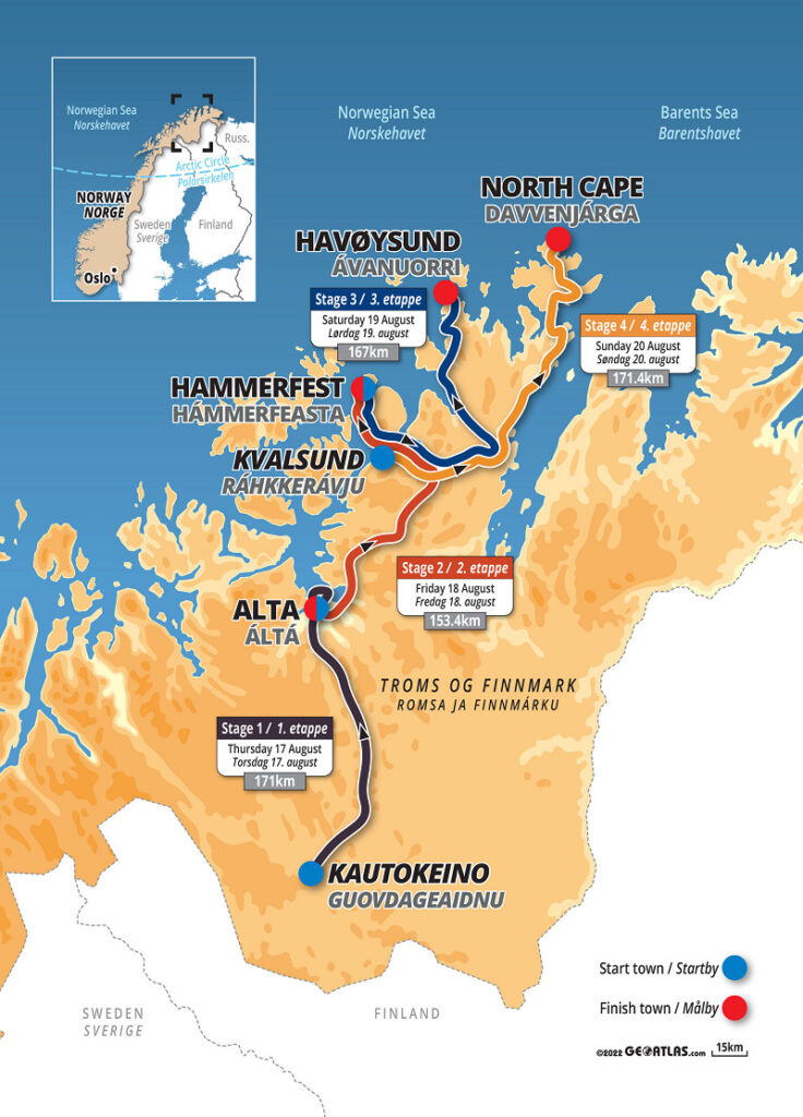 Artic Race of Norway 2023 - Løypekart