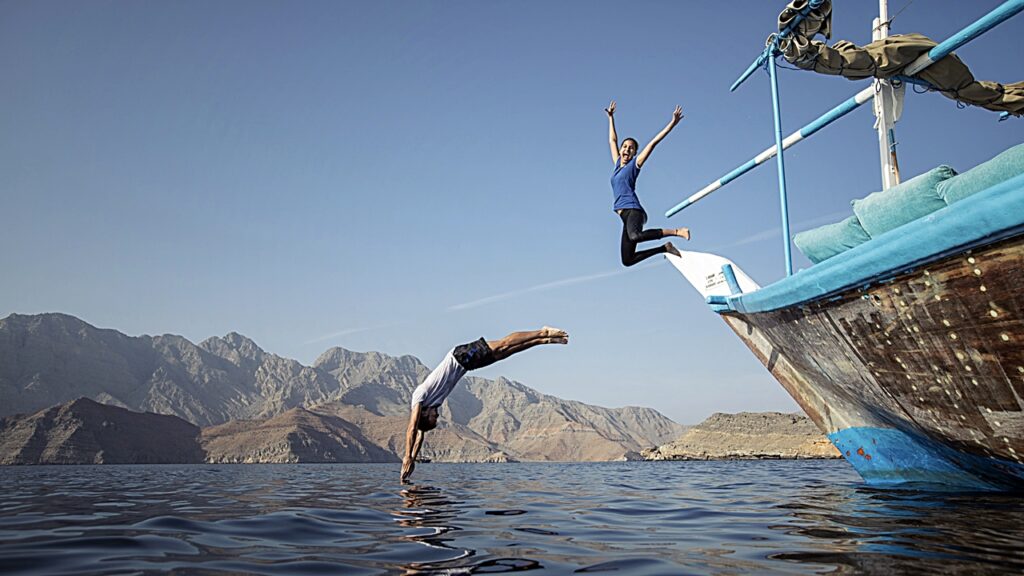 Båtliv - Bading . Musandam - Oman