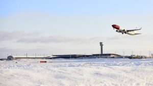 Boeing 737 - Norwegian - Take off - Vintermorgen -Oslo lufthavn - Gardermoen